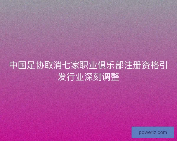 中国足协取消七家职业俱乐部注册资格引发行业深刻调整 中国足协取消七家职业俱乐部注册资格引发行业深刻调整